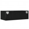 Szafka pod TV z oświetleniem LED, czarna, 75x35,5x25 cm