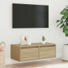 Szafka pod TV z oświetleniem LED, dąb sonoma, 75x35,5x25 cm