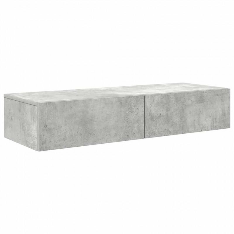 Półka ścienna z szufladami, szarość betonu 100x36x19 cm