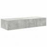 Półka ścienna z szufladami, szarość betonu 100x36x19 cm