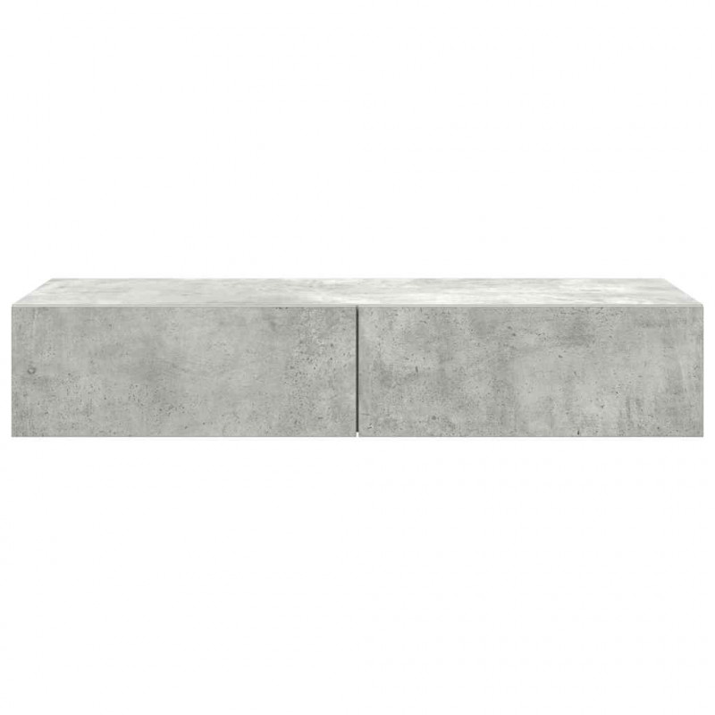 Półka ścienna z szufladami, szarość betonu 100x36x19 cm