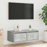 Szafka pod TV z oświetleniem LED, szarość betonu, 75x35,5x25 cm