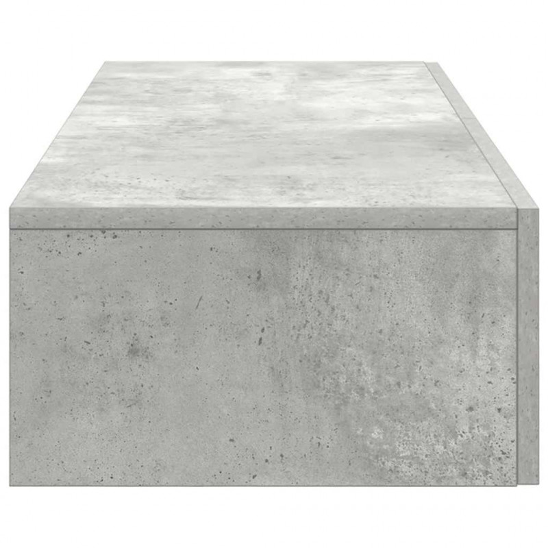 Półka ścienna z szufladami, szarość betonu 100x36x19 cm