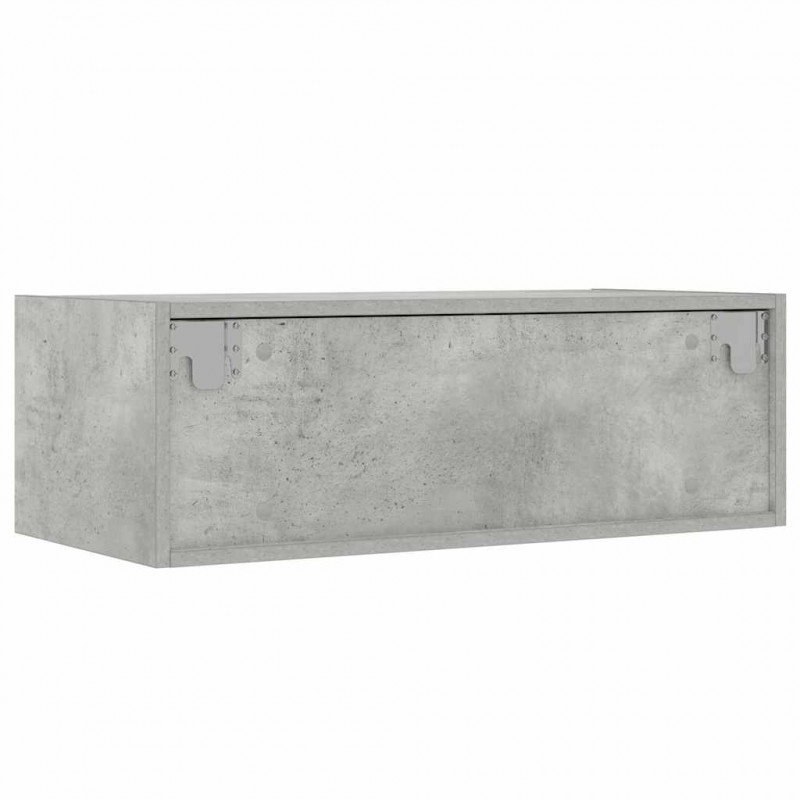 Szafka pod TV z oświetleniem LED, szarość betonu, 75x35,5x25 cm
