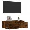 Szafka pod TV z LED, przydymiony dąb, 75x35,5x25 cm
