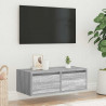 Szafka pod TV z LED, szary dąb sonoma, 75x35,5x25 cm