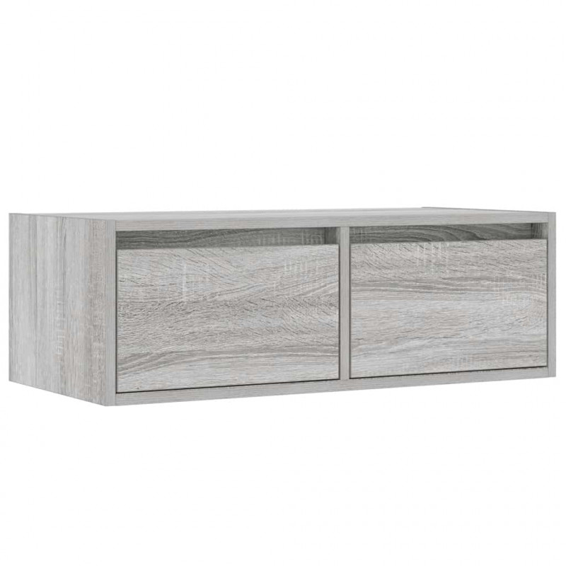 Szafka pod TV z LED, szary dąb sonoma, 75x35,5x25 cm
