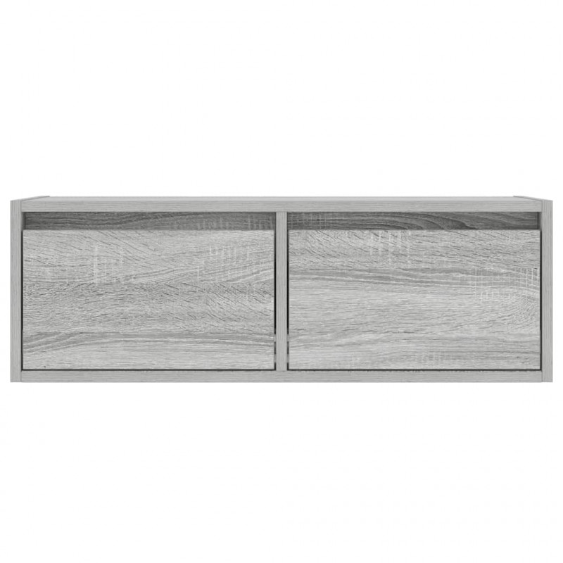 Szafka pod TV z LED, szary dąb sonoma, 75x35,5x25 cm