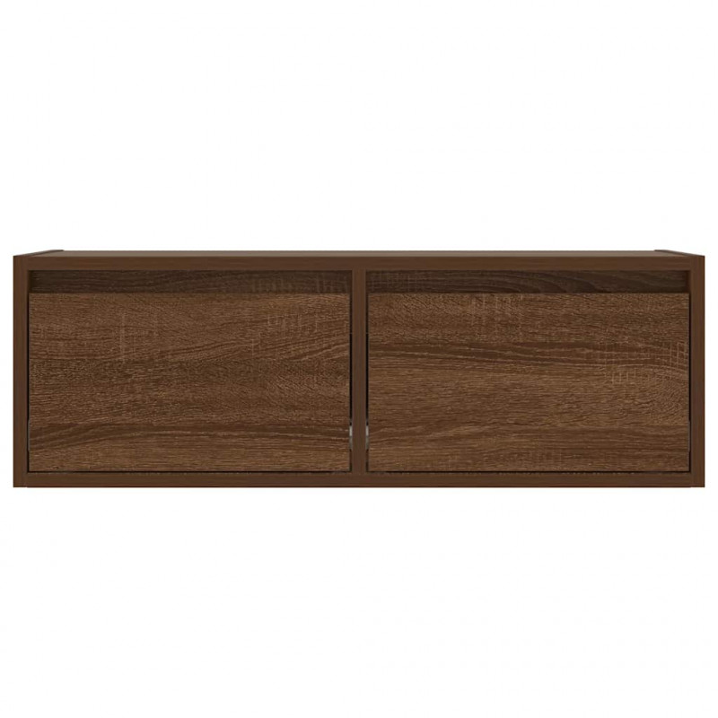 Szafka pod TV z oświetleniem LED, brązowy dąb, 75x35,5x25 cm