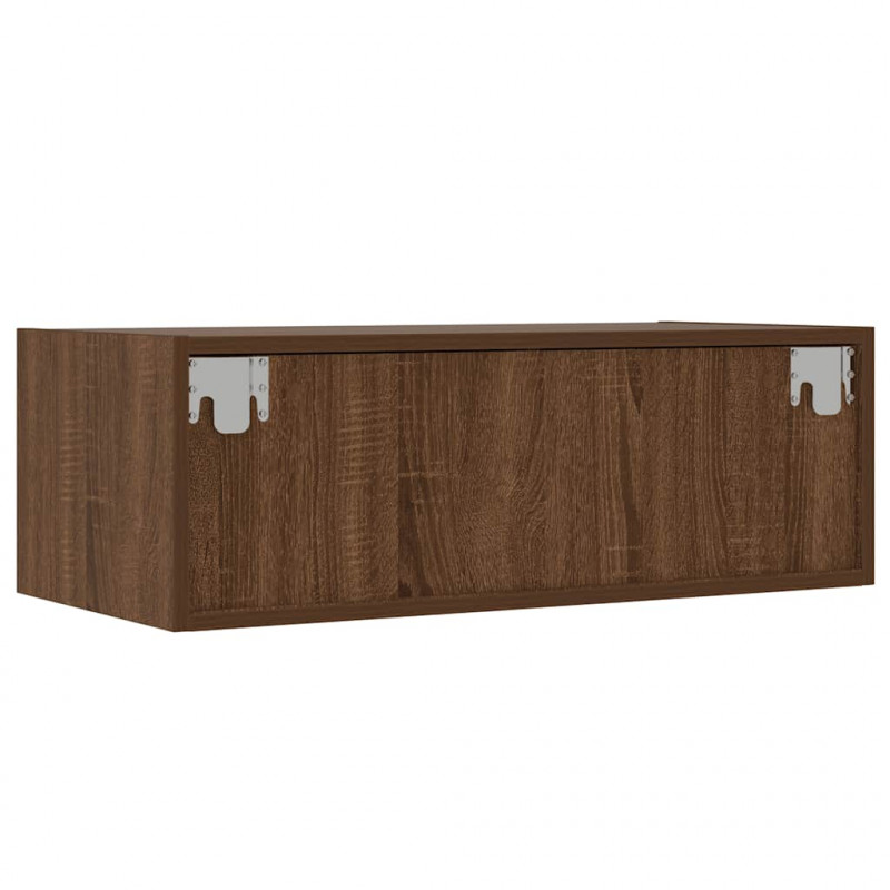 Szafka pod TV z oświetleniem LED, brązowy dąb, 75x35,5x25 cm