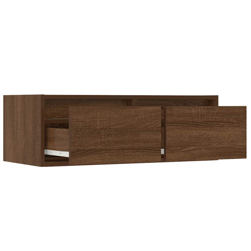 Szafka pod TV z oświetleniem LED, brązowy dąb, 75x35,5x25 cm