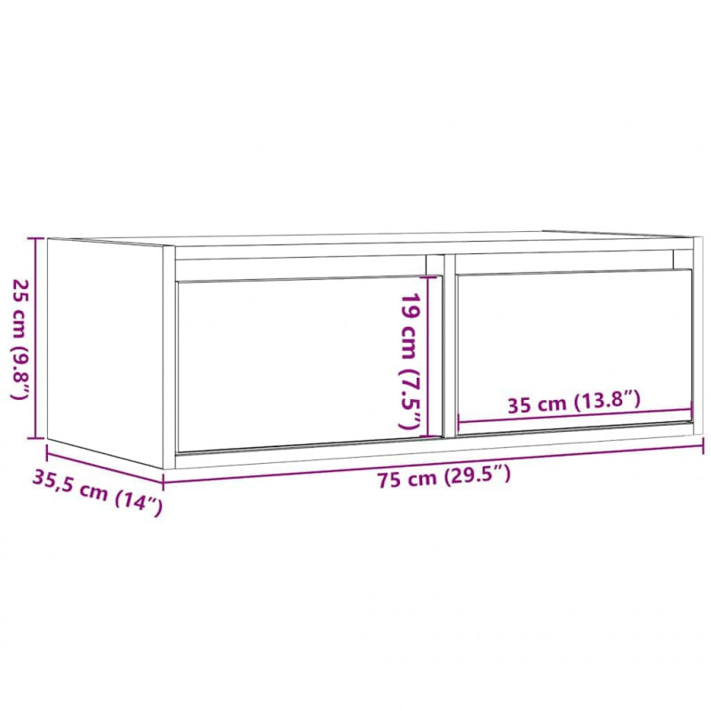 Szafka pod TV z oświetleniem LED, brązowy dąb, 75x35,5x25 cm