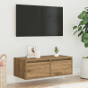 Szafka pod TV z oświetleniem LED, dąb artisan, 75x35,5x25 cm