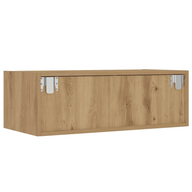 Szafka pod TV z oświetleniem LED, dąb artisan, 75x35,5x25 cm
