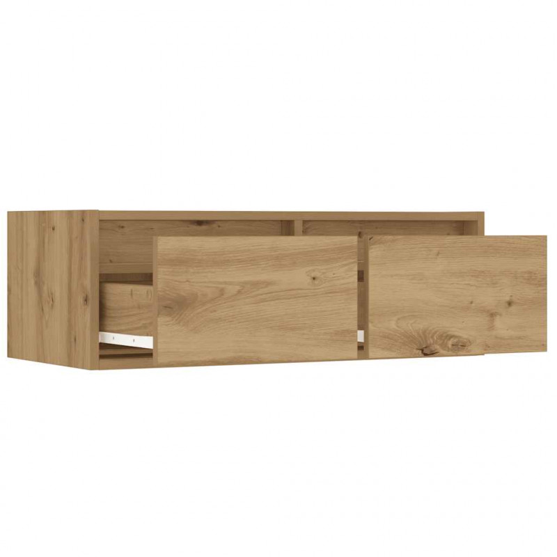 Szafka pod TV z oświetleniem LED, dąb artisan, 75x35,5x25 cm