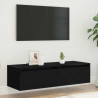 Szafka pod TV z oświetleniem LED, czarna, 100x35,5x25 cm