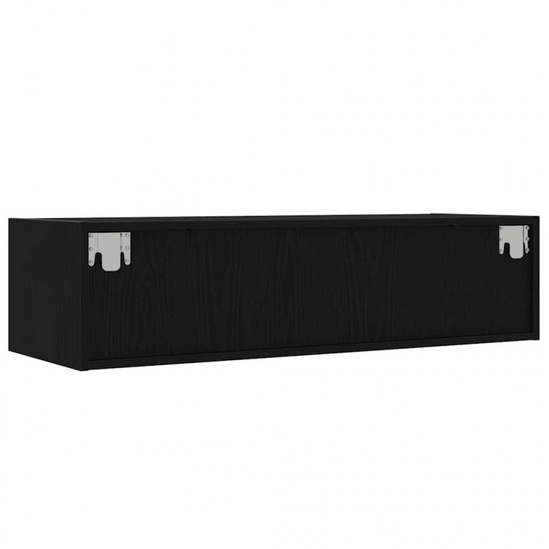 Szafka pod TV z oświetleniem LED, czarna, 100x35,5x25 cm