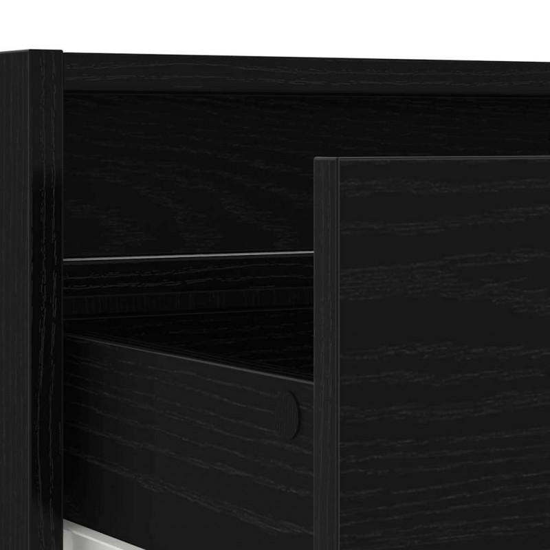 Szafka pod TV z oświetleniem LED, czarna, 100x35,5x25 cm