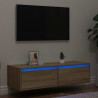 Szafka pod TV z oświetleniem LED, dąb sonoma, 100x35,5x25 cm