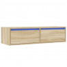 Szafka pod TV z oświetleniem LED, dąb sonoma, 100x35,5x25 cm