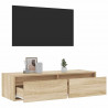 Szafka pod TV z oświetleniem LED, dąb sonoma, 100x35,5x25 cm