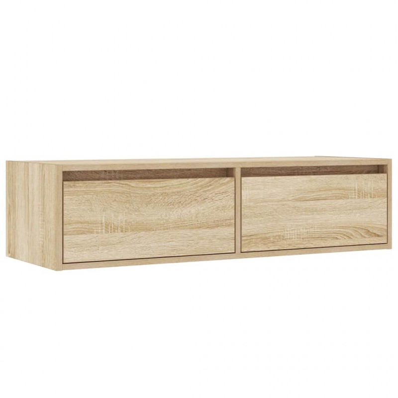 Szafka pod TV z oświetleniem LED, dąb sonoma, 100x35,5x25 cm