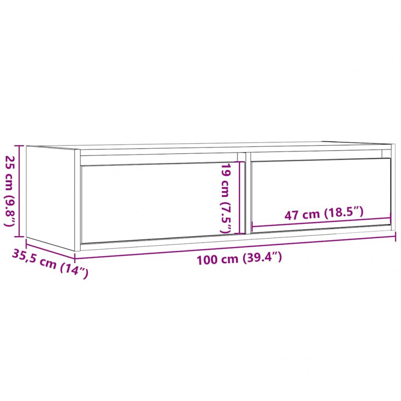 Szafka pod TV z oświetleniem LED, dąb sonoma, 100x35,5x25 cm