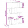 Półka ścienna kostka, 12 przegrodami, stare drewno