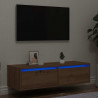 Szafka pod TV z oświetleniem LED, dąb artisan, 100x35,5x25 cm