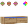 Szafka pod TV z oświetleniem LED, dąb artisan, 100x35,5x25 cm