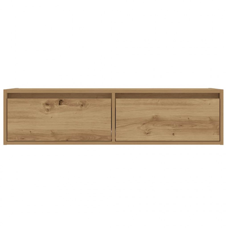 Szafka pod TV z oświetleniem LED, dąb artisan, 100x35,5x25 cm