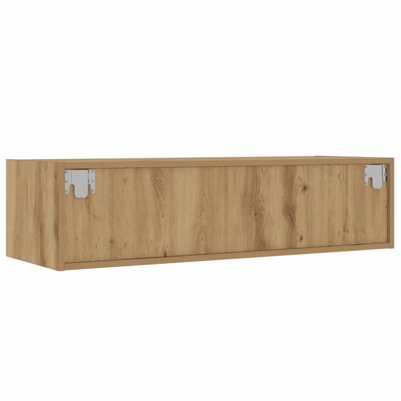 Szafka pod TV z oświetleniem LED, dąb artisan, 100x35,5x25 cm