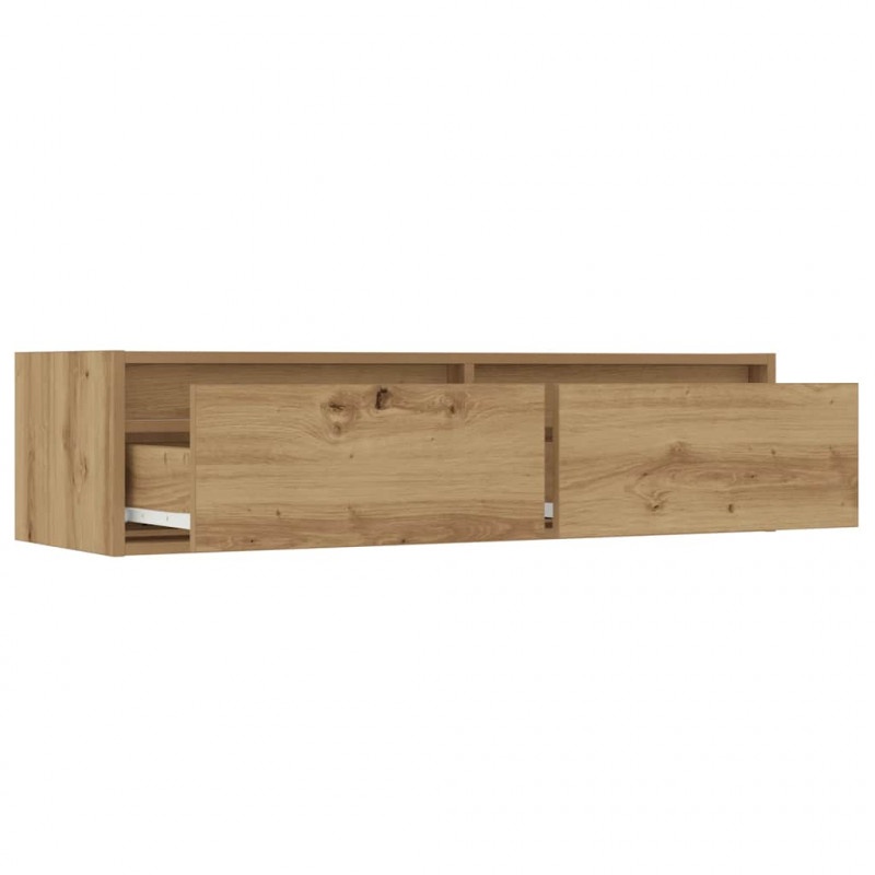 Szafka pod TV z oświetleniem LED, dąb artisan, 100x35,5x25 cm