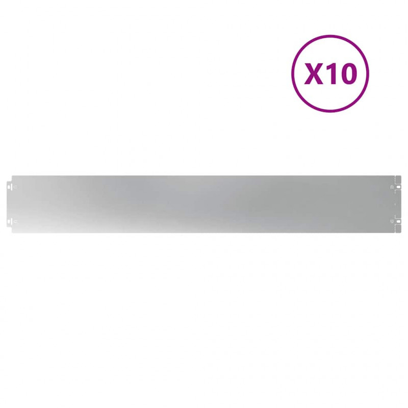 Obrzeża trawnikowe 10 szt. 15x103 cm Stal ocynkowana