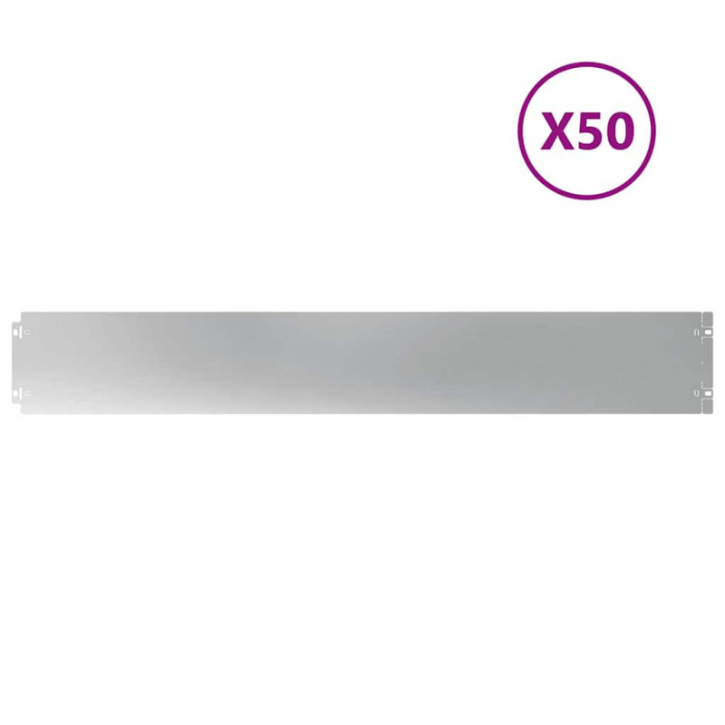 Obrzeża trawnikowe 50 szt. 15x103 cm Stal ocynkowana