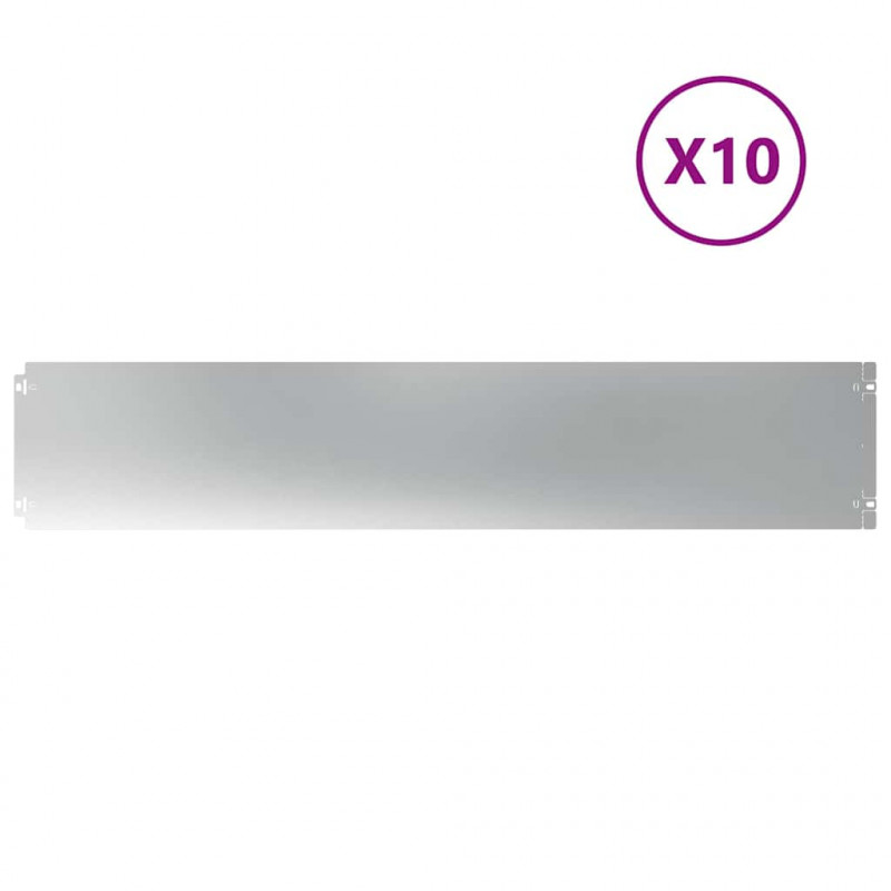 Obrzeża trawnikowe 10 szt. 20x103 cm Stal ocynkowana