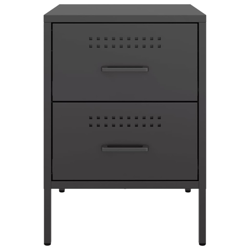 Szafki nocne, 2 szt., czarne, 36x39x50,5 cm, stal