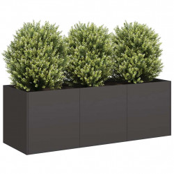 Doniczka Czarna 120x40x40 cm Stal walcowana na zimno