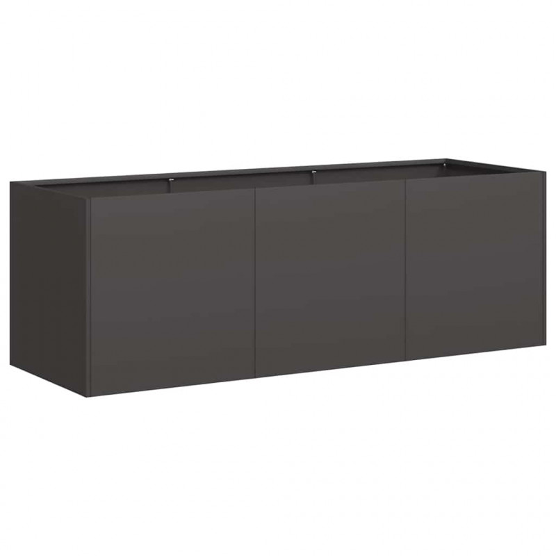 Doniczka Czarna 120x40x40 cm Stal walcowana na zimno