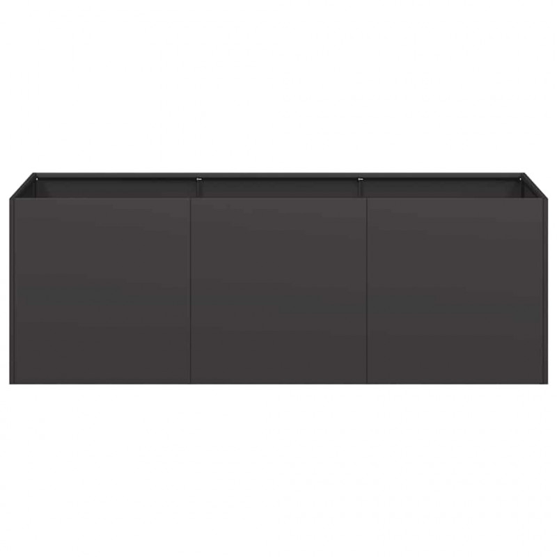 Doniczka Czarna 120x40x40 cm Stal walcowana na zimno