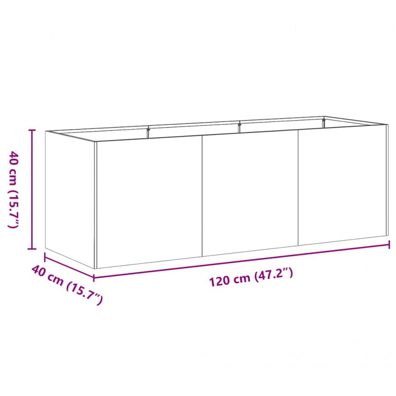 Doniczka 120x40x40 cm Stal ocynkowana