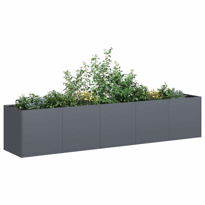 Doniczka Antracyt 200x40x40 cm Stal walcowana na zimno