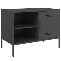 Szafka RTV, czarna, 68x39x50,5 cm, stalowa