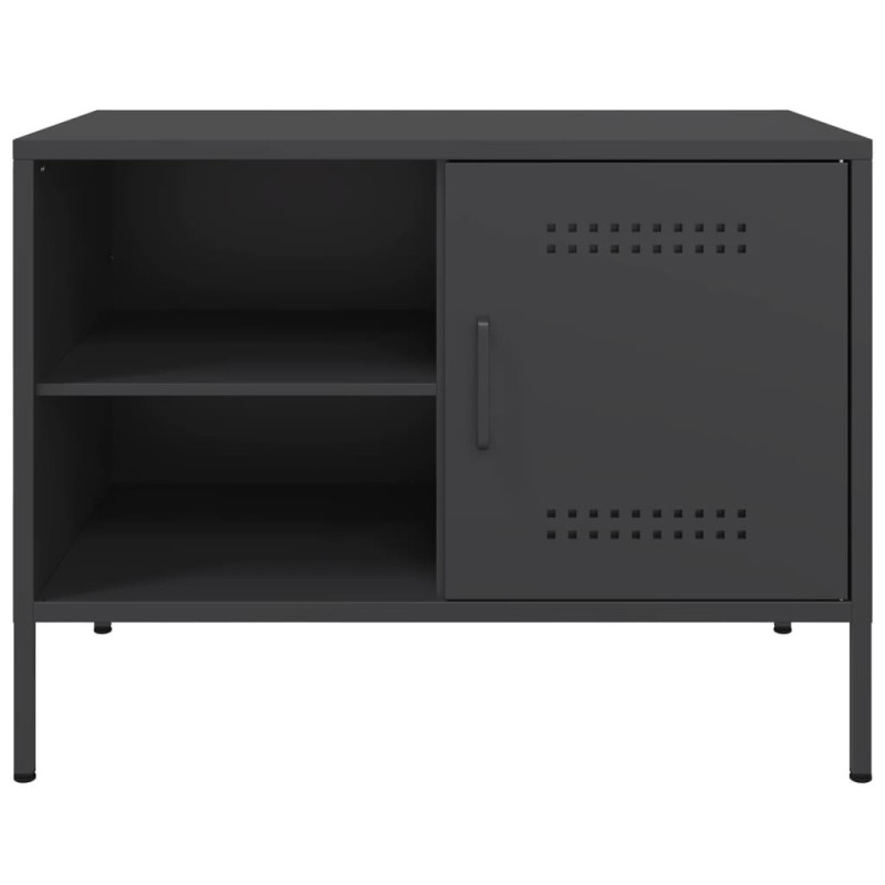 Szafka RTV, czarna, 68x39x50,5 cm, stalowa