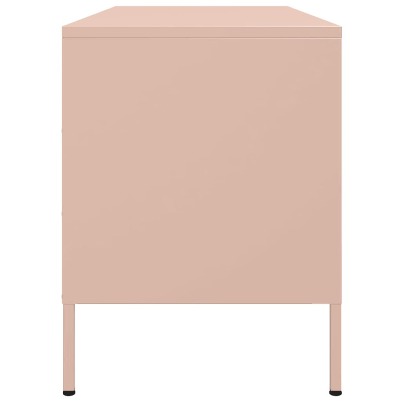 Szafka pod telewizor, różowa, 100,5x39x50,5 cm, stalowa