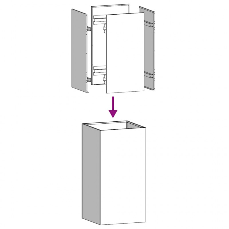 Doniczka Antracyt 40x40x80 cm Stal walcowana na zimno