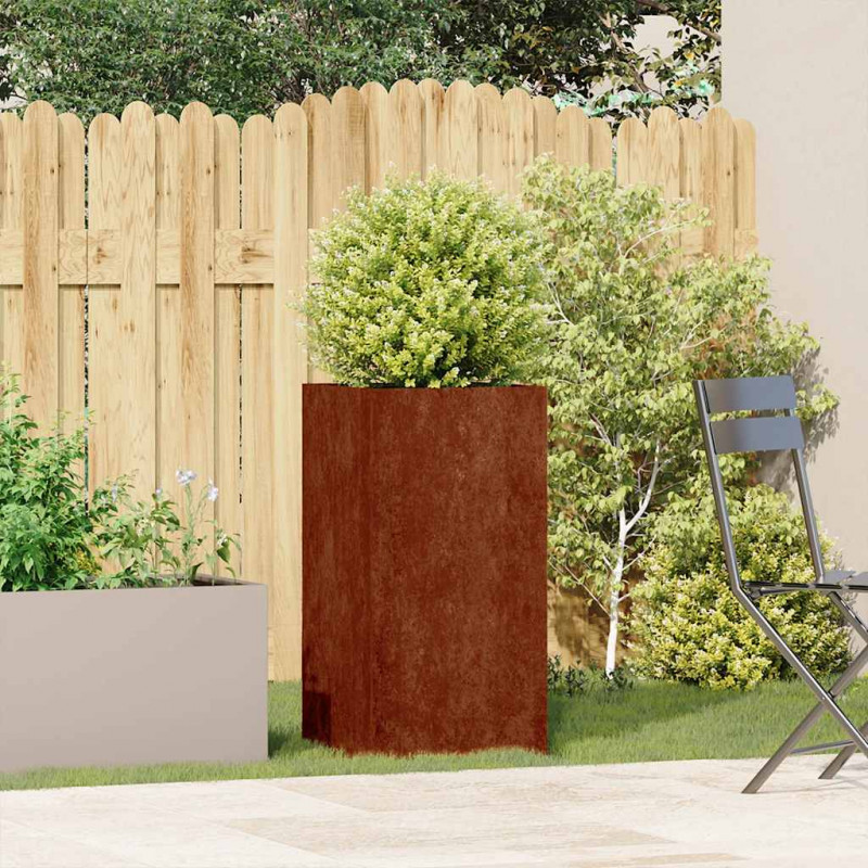 Doniczka Rusty 40x40x80 cm Stal nierdzewna