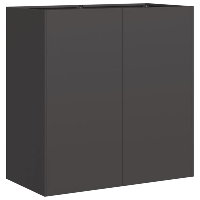 Doniczka Czarna 80x40x80 cm Stal walcowana na zimno