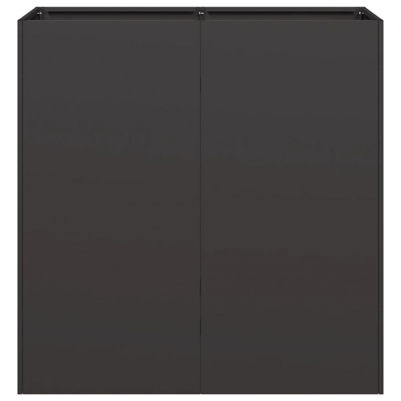 Doniczka Czarna 80x40x80 cm Stal walcowana na zimno
