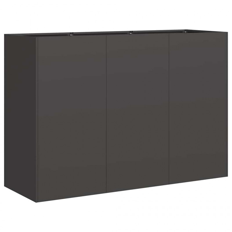 Doniczka Czarna 120x40x80 cm Stal walcowana na zimno
